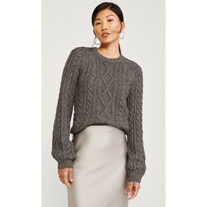 Abercrombie Gray Cable Crew Sweater